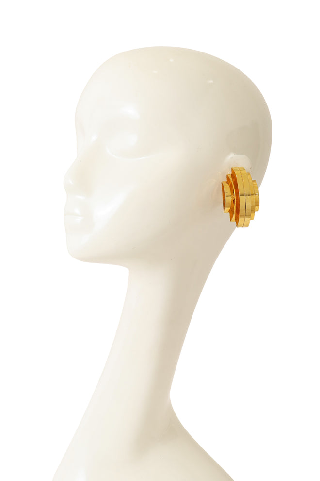 Convex Sculptural Earrings on mannequin @ Recess LA