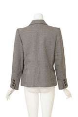 Vintage Yves Saint Laurent Rive Gauche Houndstooth Wool Blazer and Vest Set blazer back @ Recess LA 