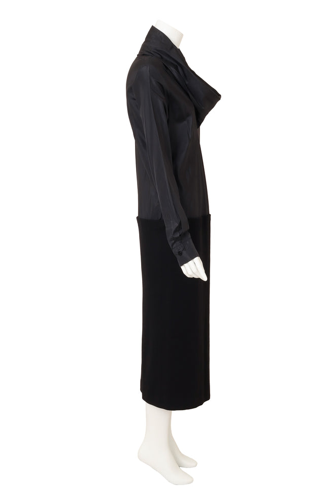 Vintage Romeo Gigli Wool Cowl Neck Funnel Dress side @ Recess LA 