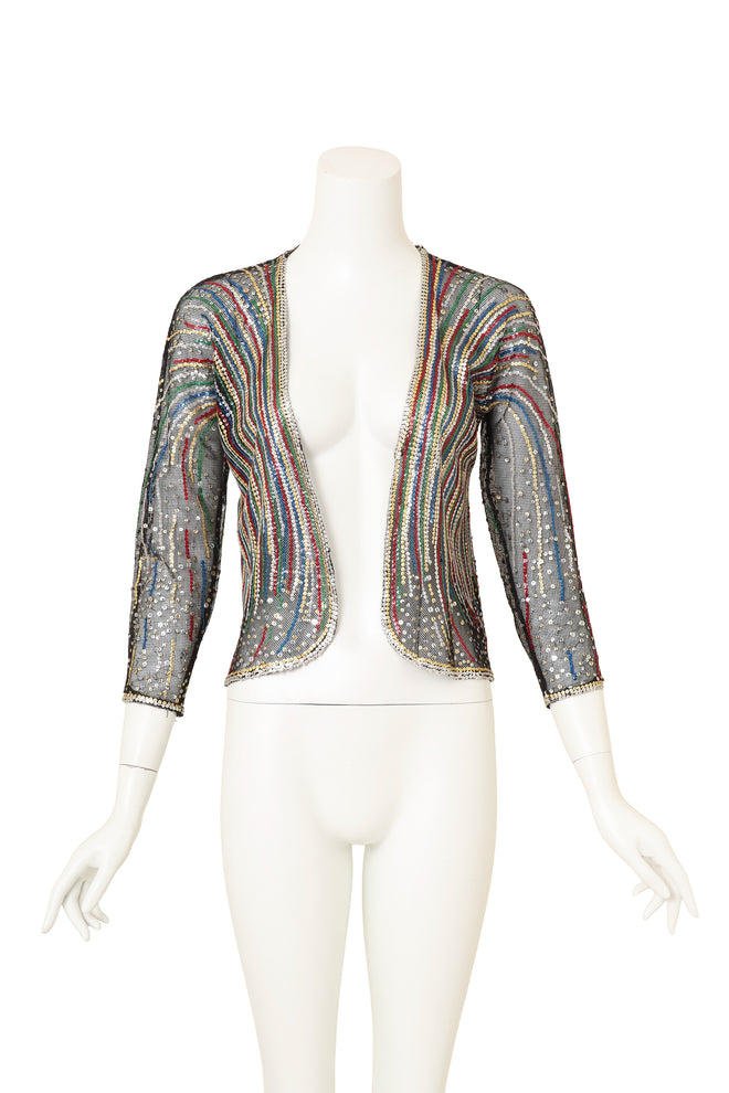 Halston 1980 F/W Fireworks Sequin Evening Jacket  open @ Recess LA 