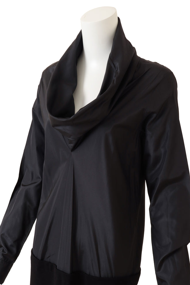 Vintage Romeo Gigli Wool Cowl Neck Funnel Dress close up @ Recess LA 