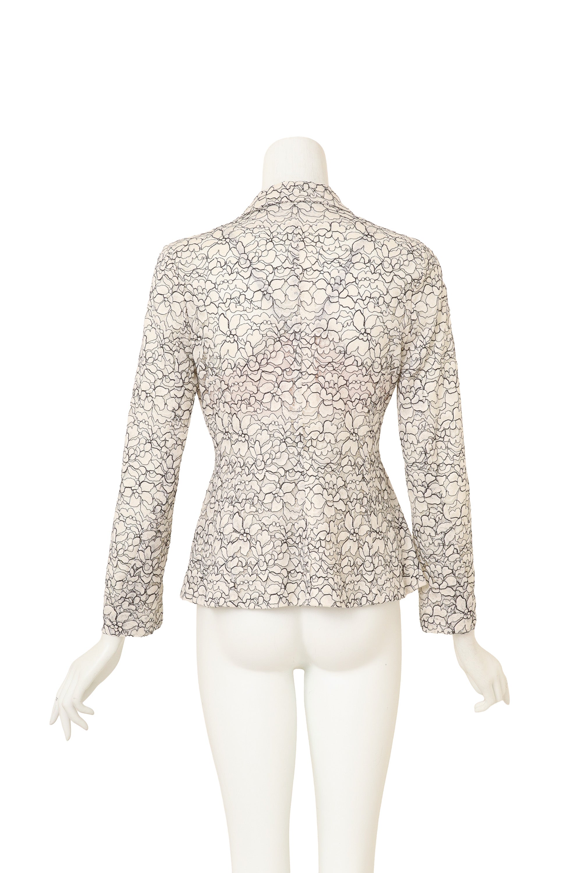 Lace Jacket & Bra Top Set by Christian Dior on mannequin jacket back @ Recess LA