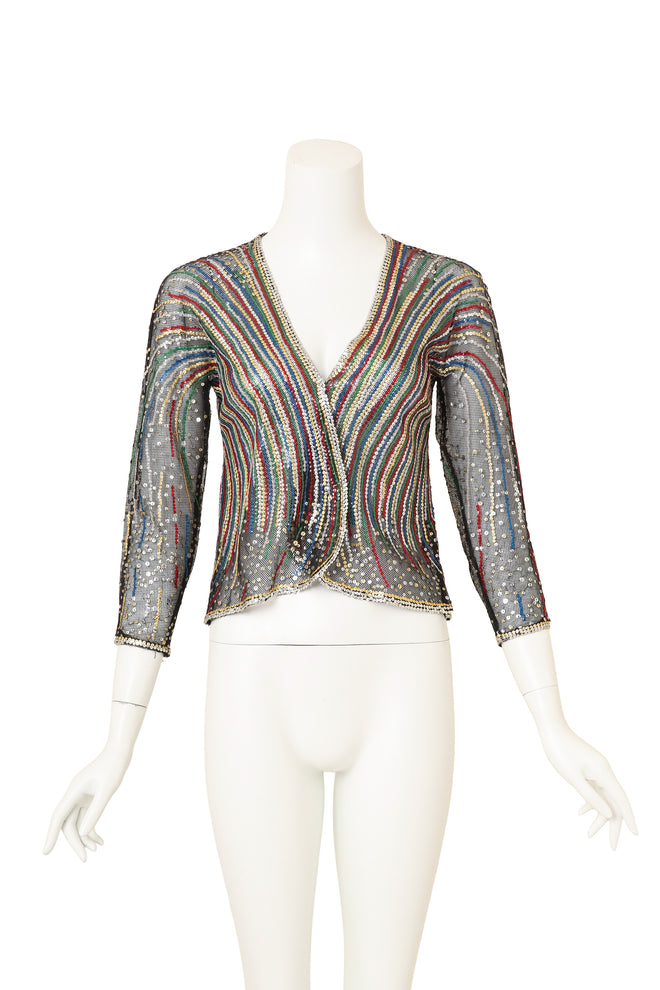Halston 1980 F/W Fireworks Sequin Evening Jacket  @ Recess LA 