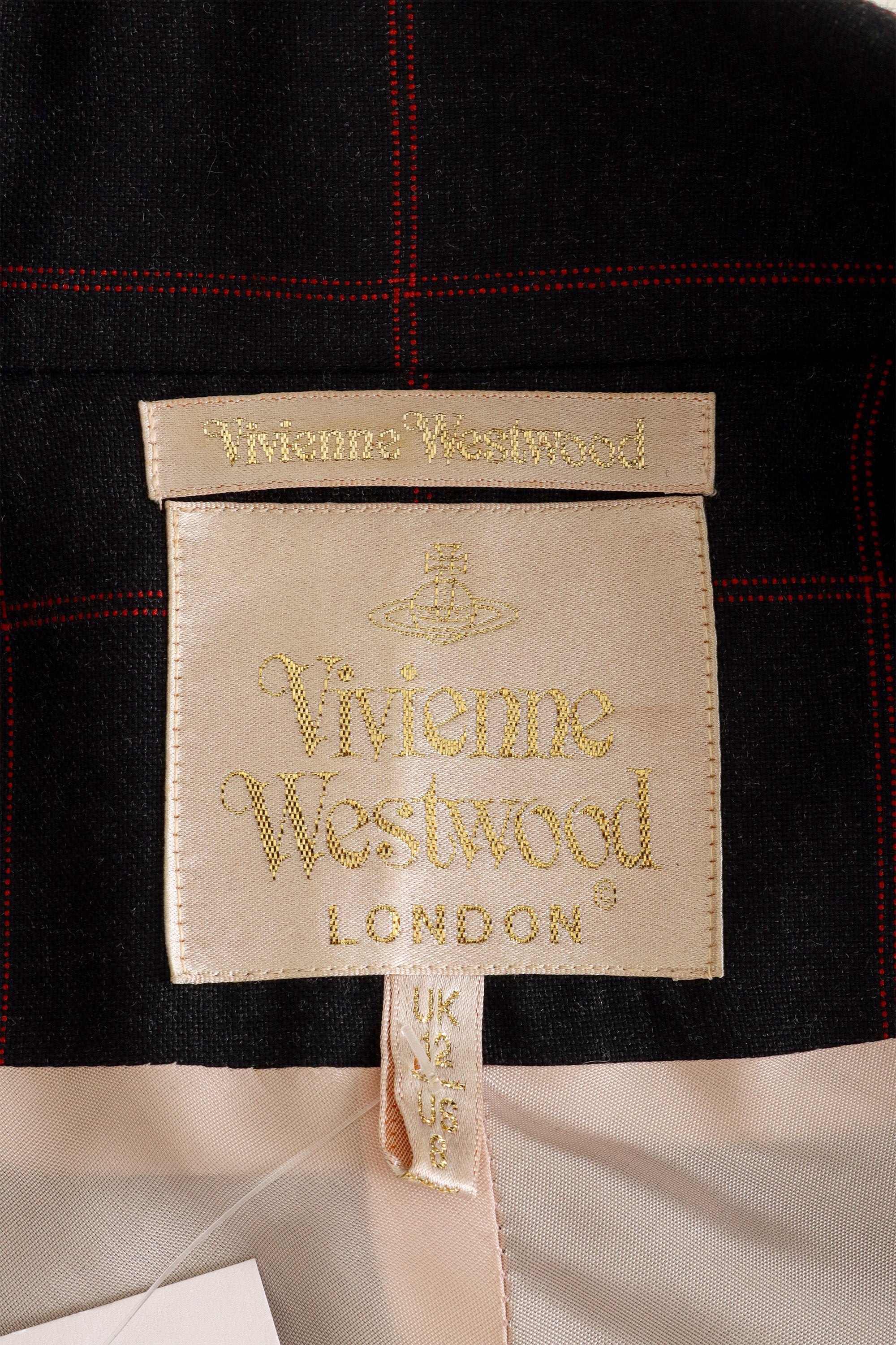 Vintage Windowpane Plaid Skirt Suit by Vivienne Westwood skirt label @ Recess LA