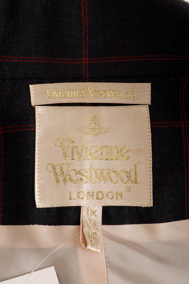 Vintage Windowpane Plaid Skirt Suit by Vivienne Westwood skirt label @ Recess LA