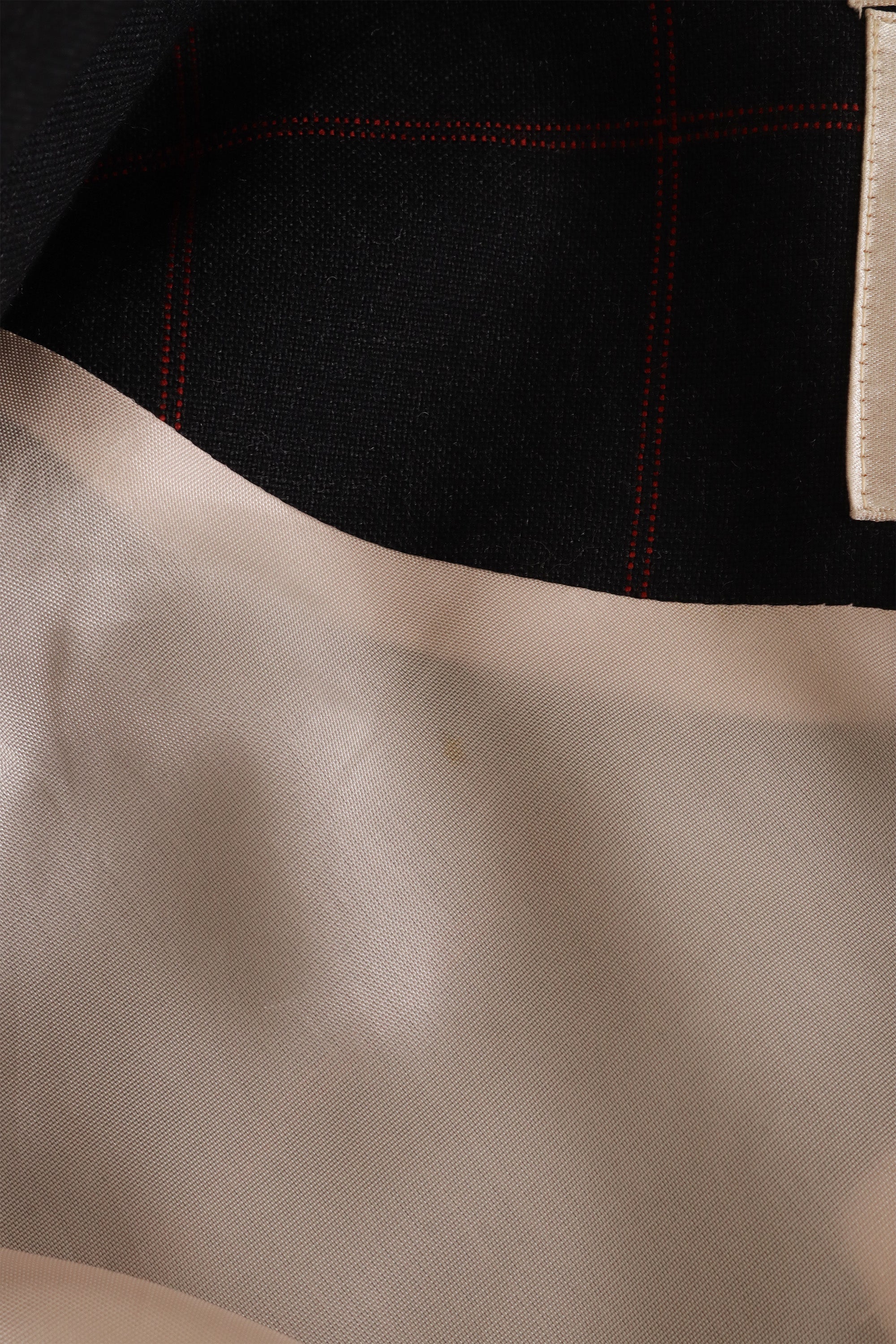 Vintage Windowpane Plaid Skirt Suit by Vivienne Westwood lining stain 1 @ Recess LA