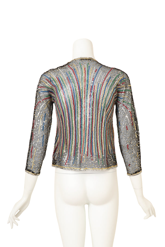 Halston 1980 F/W Fireworks Sequin Evening Jacket back @ Recess LA 