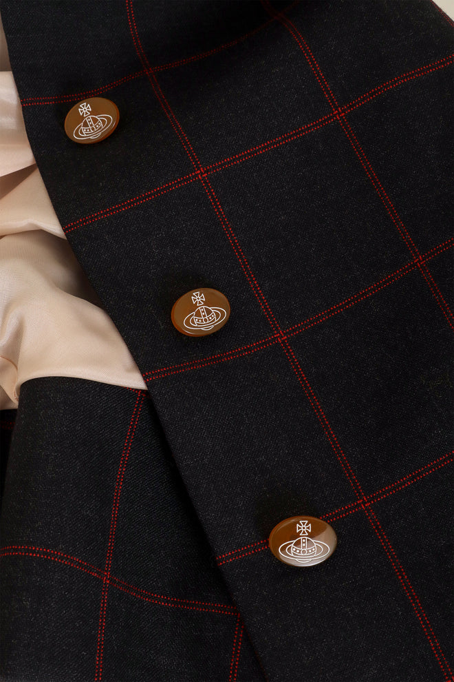 Vintage Windowpane Plaid Skirt Suit by Vivienne Westwood buttons @ Recess LA