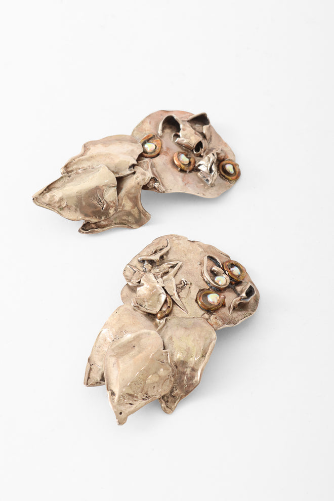 Brutalist Aurora Earrings up close @ Recess LA 