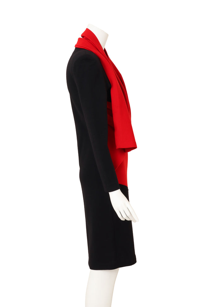 Patrick Kelly Asymmetric Wool Wrap Dress side @ Recess LA