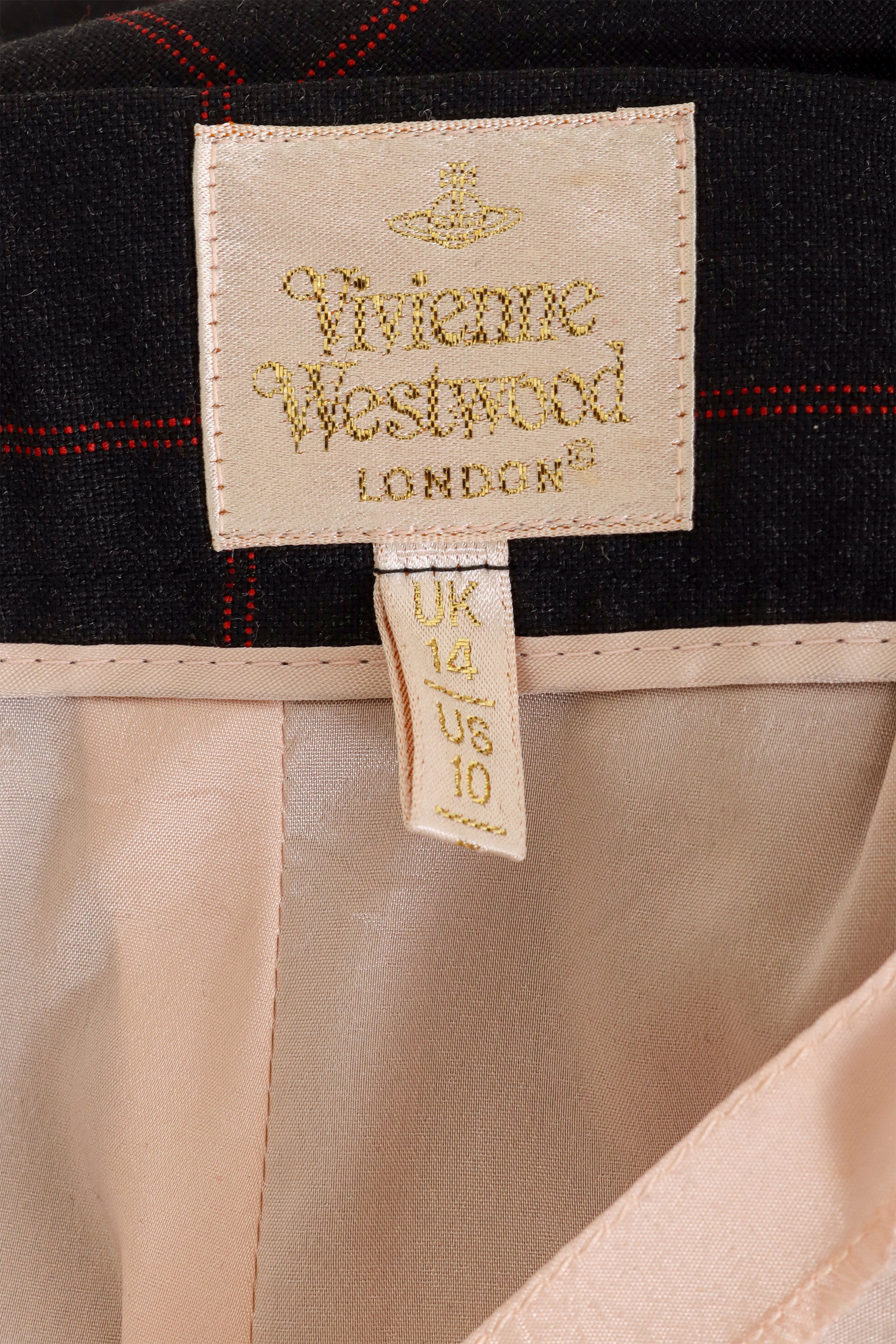 Vintage Windowpane Plaid Skirt Suit by Vivienne Westwood jacket label @ Recess LA