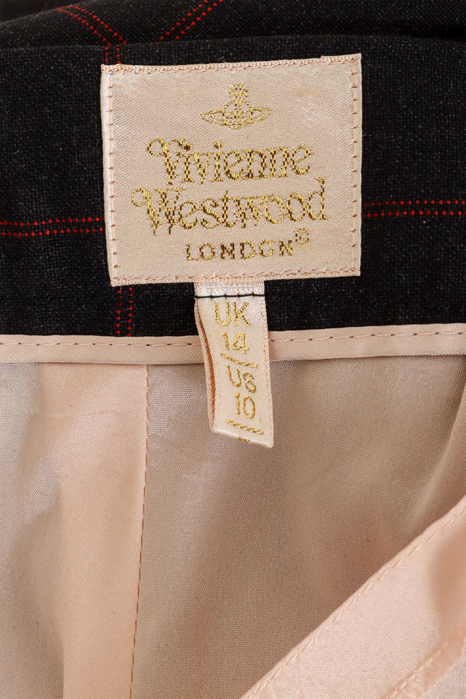 Vintage Windowpane Plaid Skirt Suit by Vivienne Westwood jacket label @ Recess LA