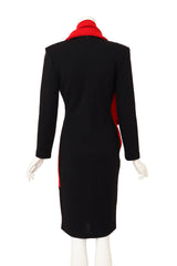 Patrick Kelly Asymmetric Wool Wrap Dress back @ Recess LA