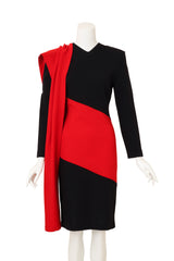 Patrick Kelly Asymmetric Wool Wrap Dress unwrapped @ Recess LA