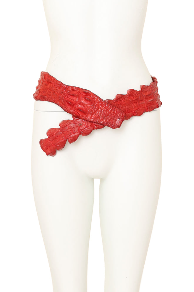 2005 S/S Red Crocodile Belt on mannequin @ Recess LA 