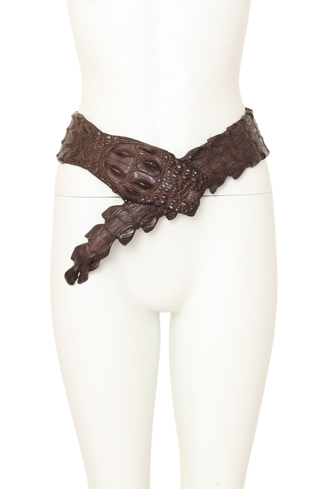 2005 S/S Brown Crocodile Belt on mannequin @ Recess LA 