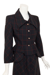 Vintage Windowpane Plaid Skirt Suit by Vivienne Westwood on mannequin close @ Recess LA