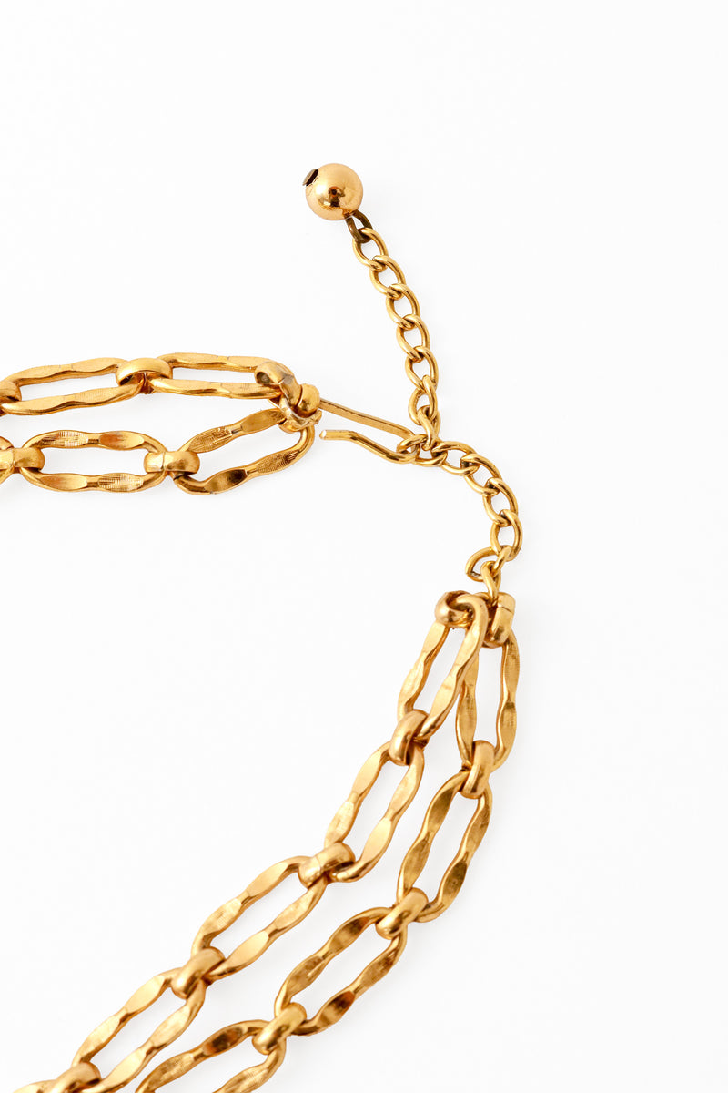 Hammered Plate Drop Necklace by Napier clasp @ Recess LA