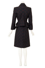 Vintage Windowpane Plaid Skirt Suit by Vivienne Westwood on mannequin back @ Recess LA