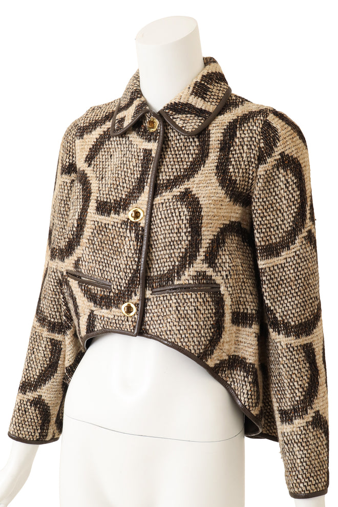 Bonnie Cashin for Sills 1960's Atomic Circle Wool Tweed Jacket close up @ Recess LA