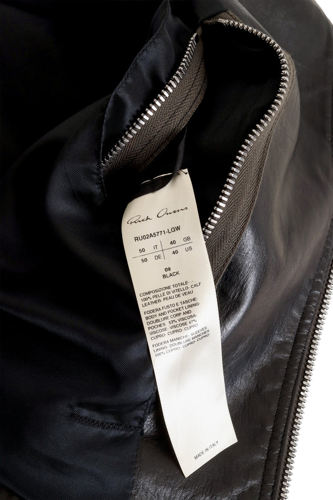 Rick Owens Calf Leather Stooges Moto Jacket label @ Recess LA 