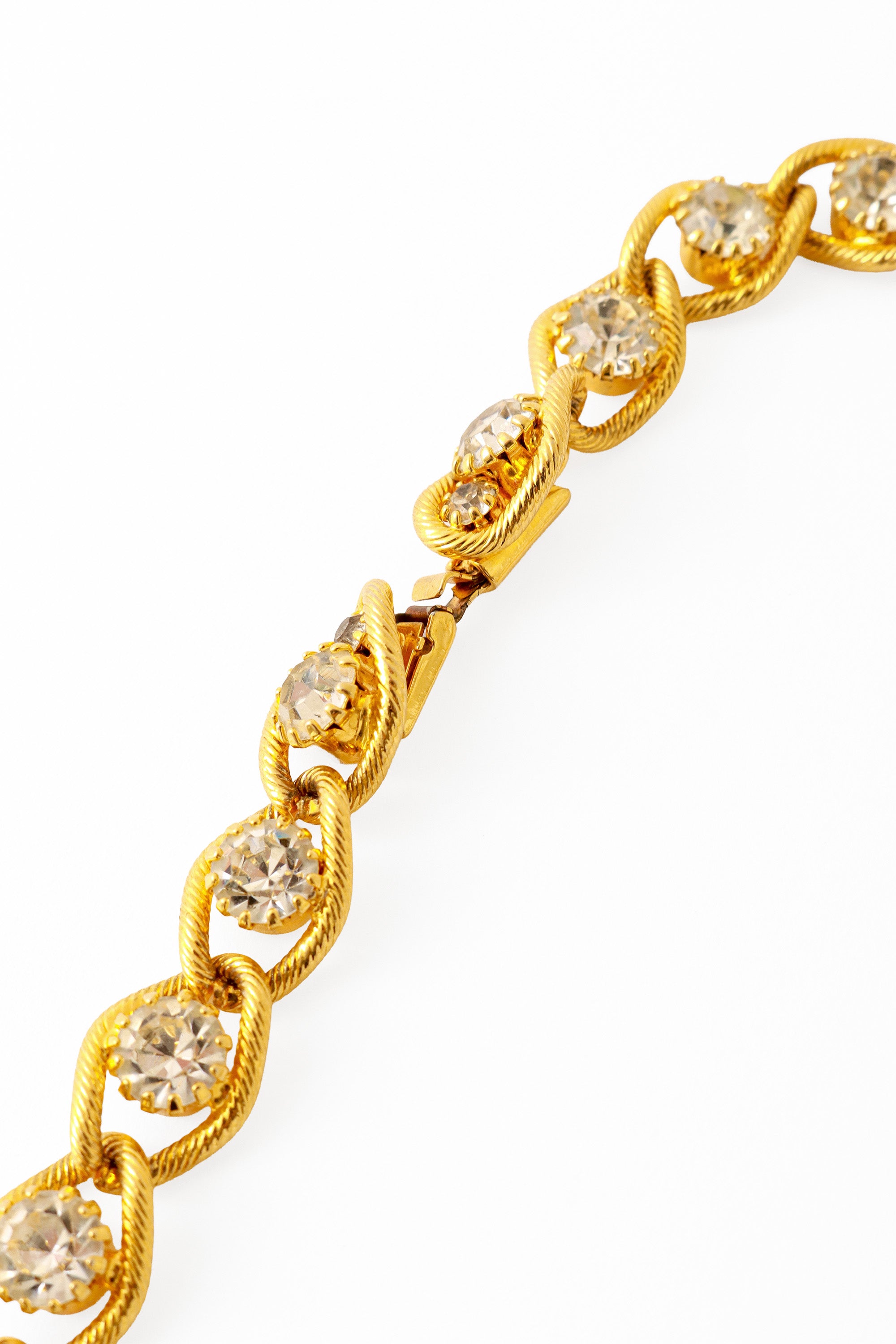 Vintage rhinestone chain necklace clasp @ Recess LA