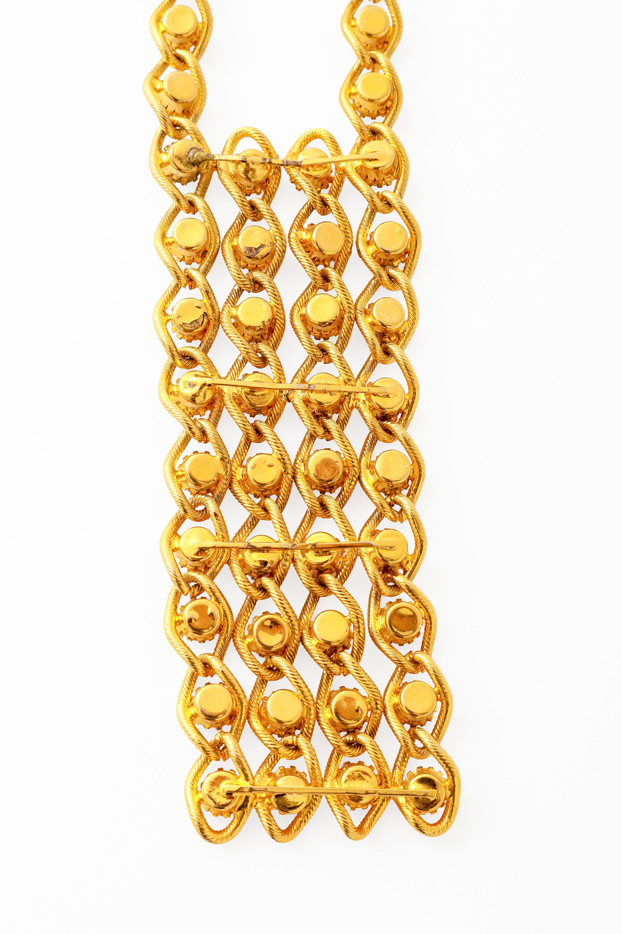 Vintage rhinestone chain necklace back@ Recess LA