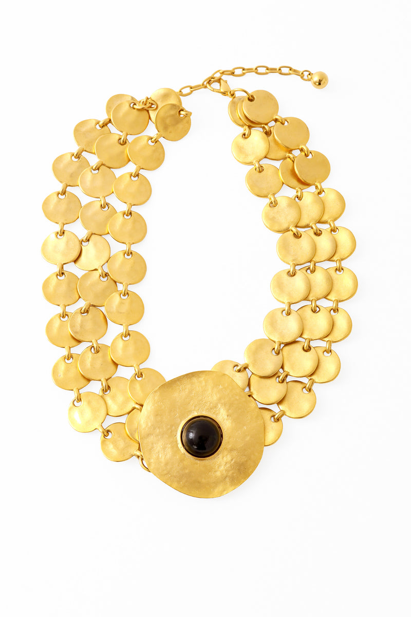 modernist hammered disc necklace @ Recess LA