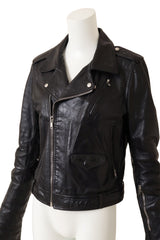 Rick Owens Calf Leather Stooges Moto Jacket close up @ Recess LA 