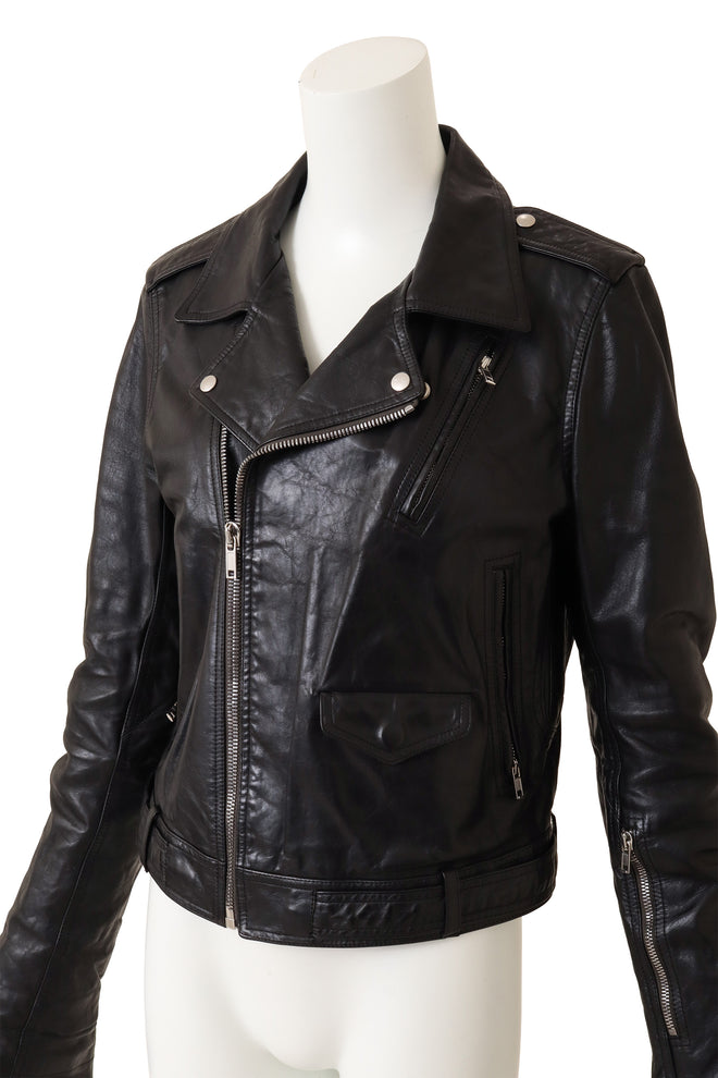 Rick Owens Calf Leather Stooges Moto Jacket close up @ Recess LA 