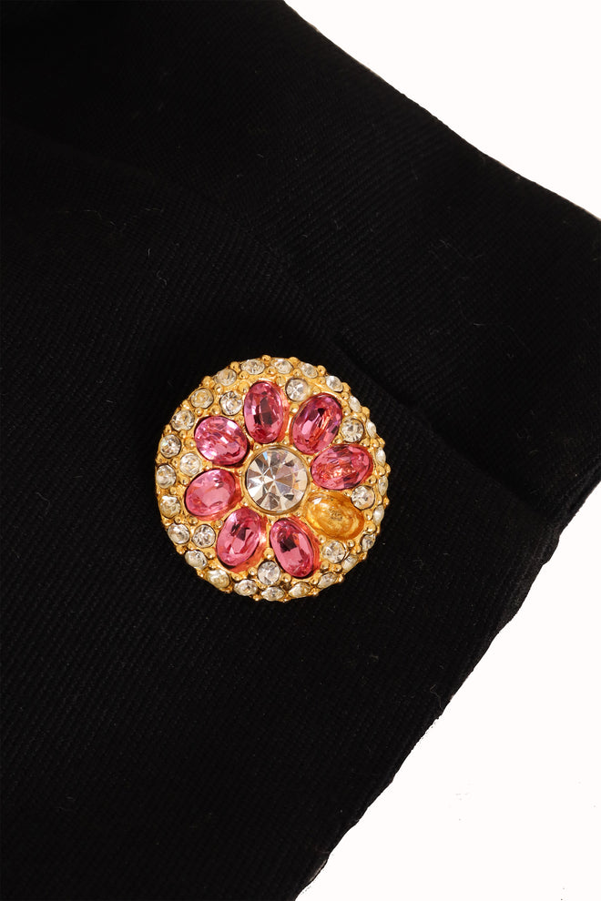 Crystal Button Suit Set by Yves Saint Laurent missing crystal @ Recess LA
