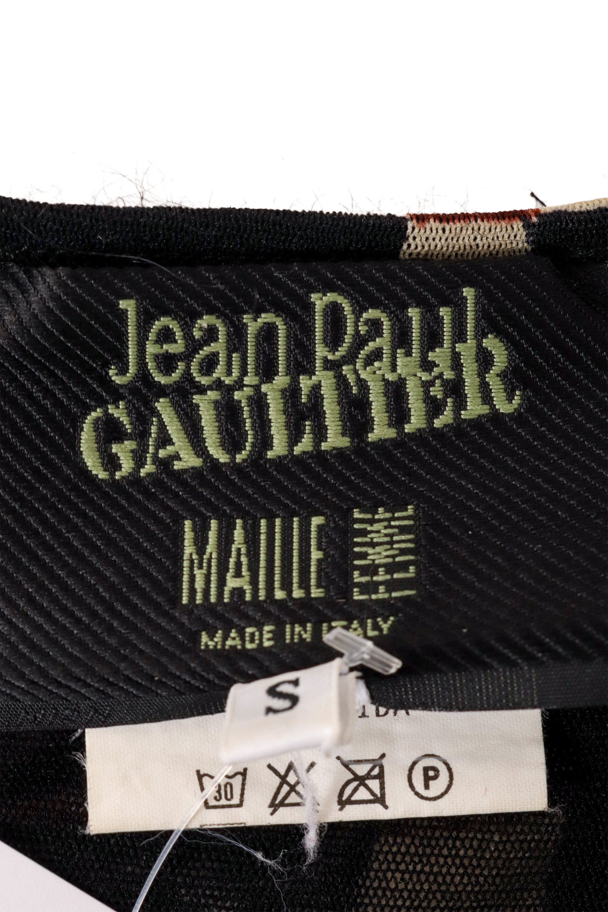 2001 F/W Graphic Plaid Mesh Skirt tag  @ Recess LA