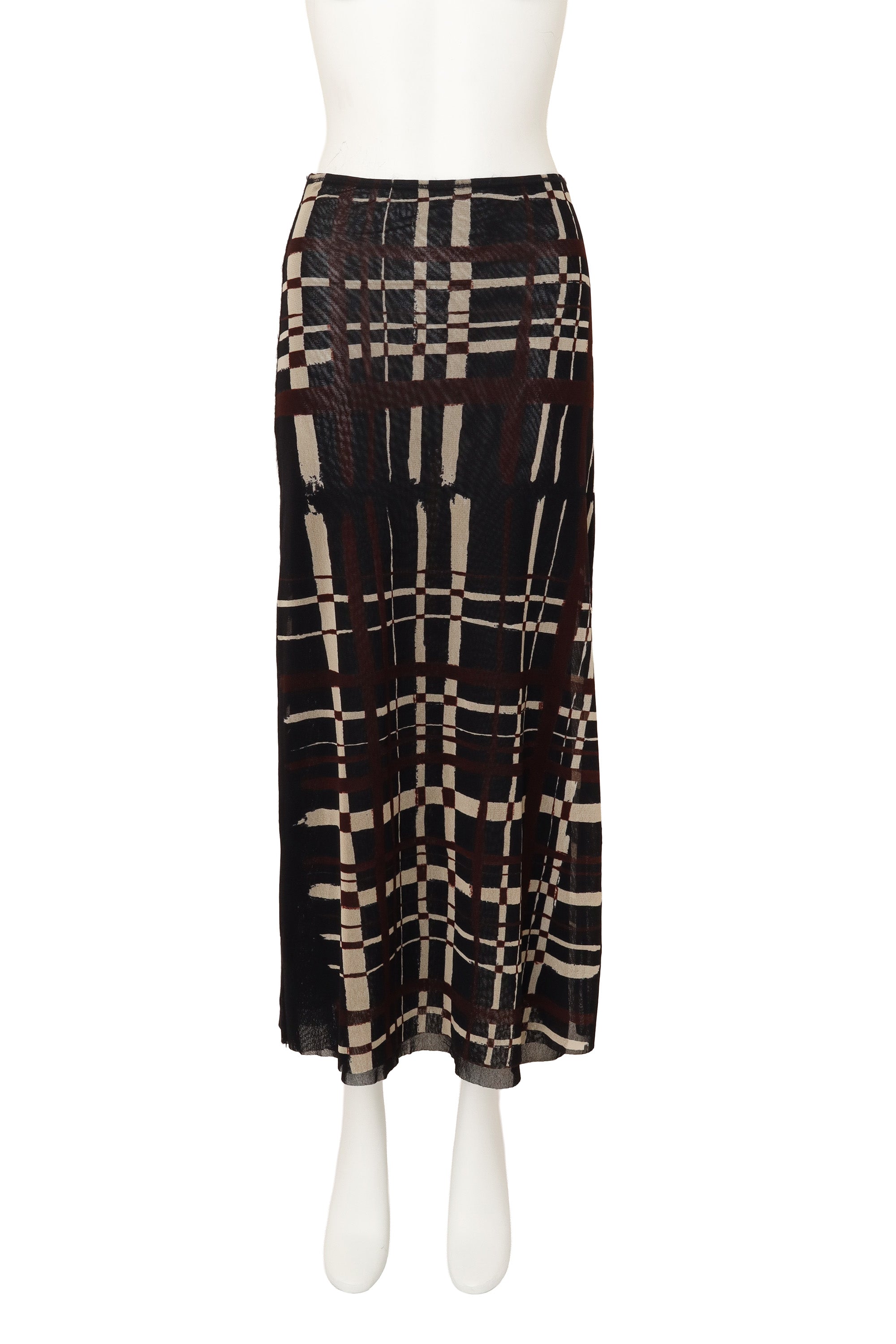 2001 F/W Graphic Plaid Mesh Skirt @ Recess LA