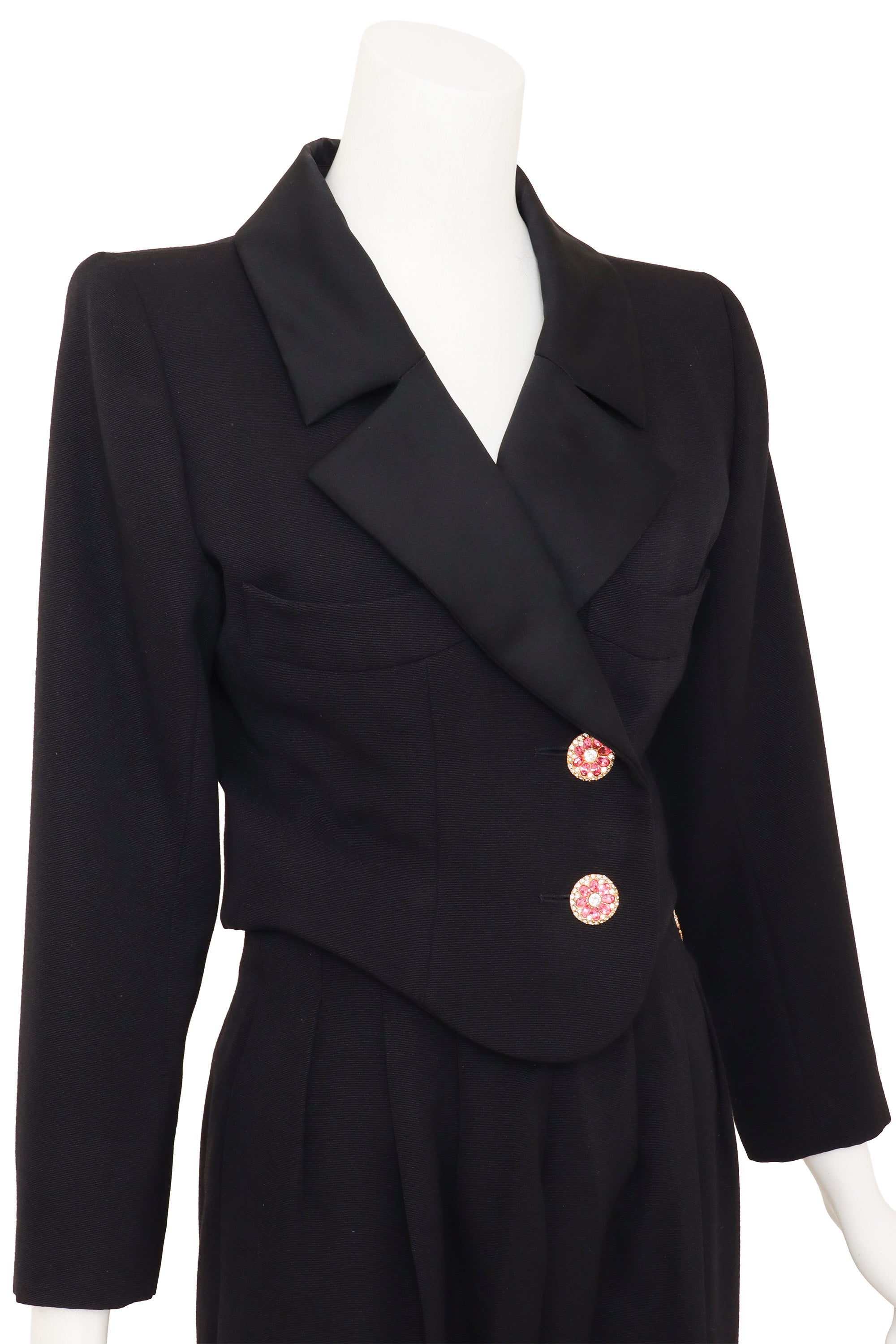Crystal Button Suit Set by Yves Saint Laurent on mannequin close @ Recess LA