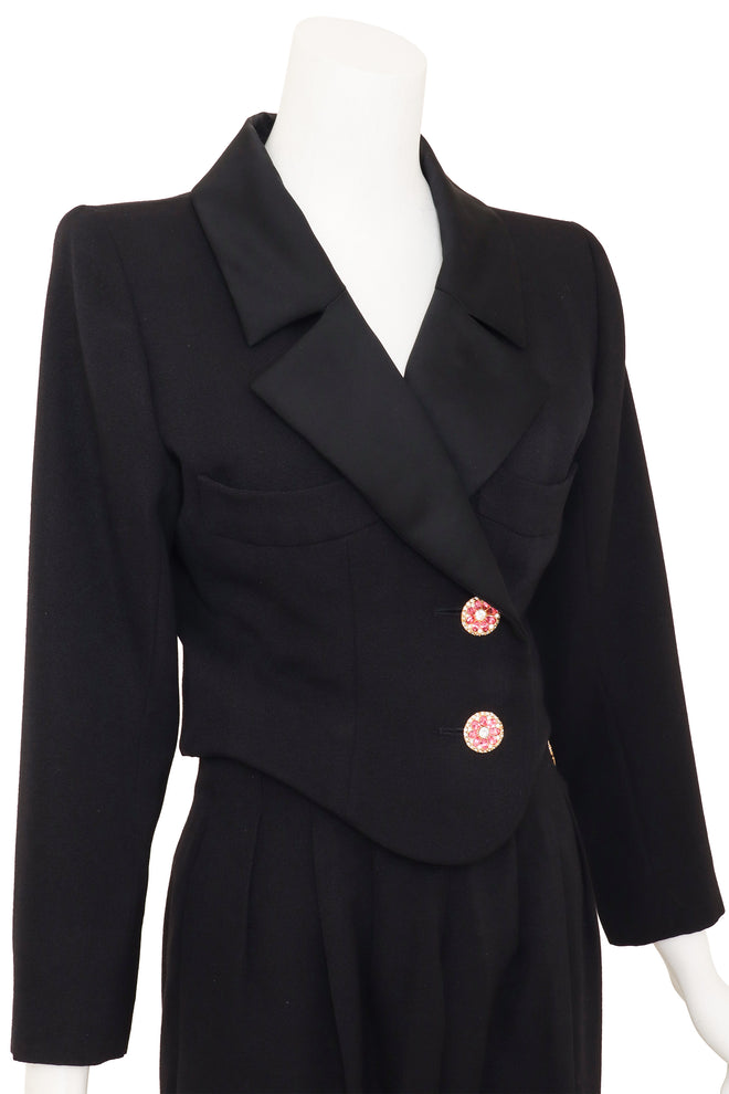 Crystal Button Suit Set by Yves Saint Laurent on mannequin close @ Recess LA