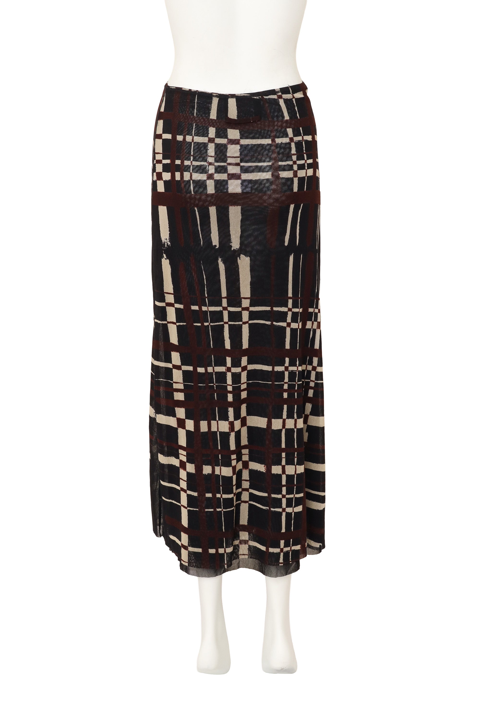 2001 F/W Graphic Plaid Mesh Skirt back @ Recess LA 