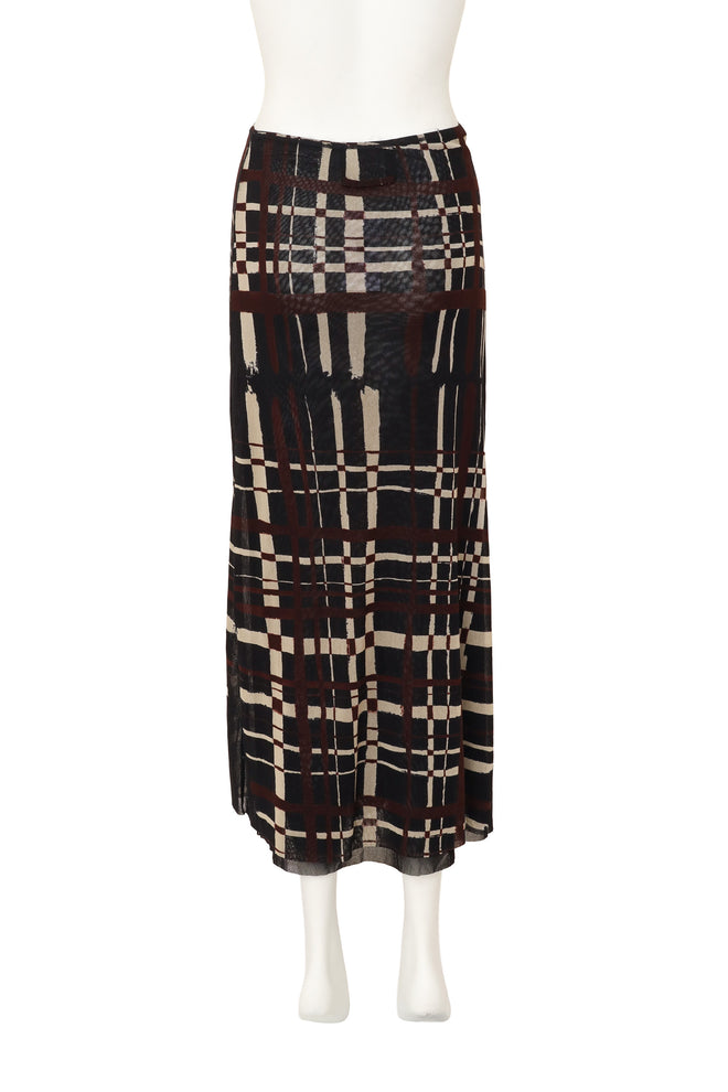 2001 F/W Graphic Plaid Mesh Skirt back @ Recess LA 