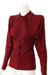 1940's Gilbert Adrian Structured Sash Jacket close up @ Recess LA 