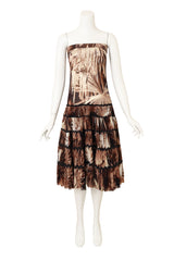 Vintage Jean Paul Gaultier Palm Mesh Tiered Midi Dress @ Recess LA 