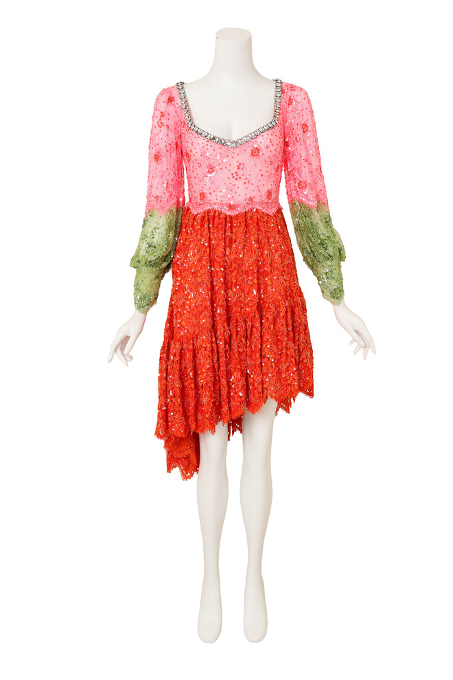Colorblock Lace Juliette Dress by Gucci on mannequin @ Recess LA