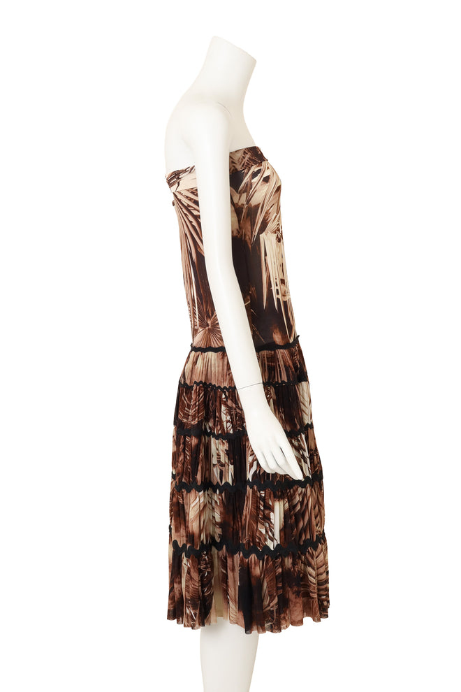 Vintage Jean Paul Gaultier Palm Mesh Tiered Midi Dress side @ Recess LA 