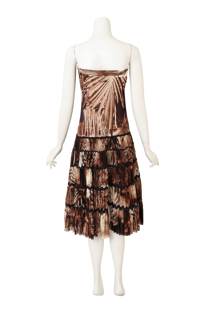 Vintage Jean Paul Gaultier Palm Mesh Tiered Midi Dress back @ Recess LA 
