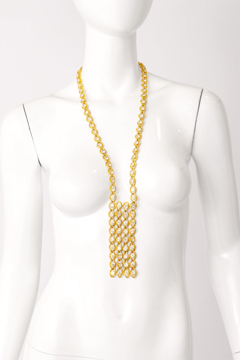 Vintage rhinestone chain necklace on mannequin @ Recess LA