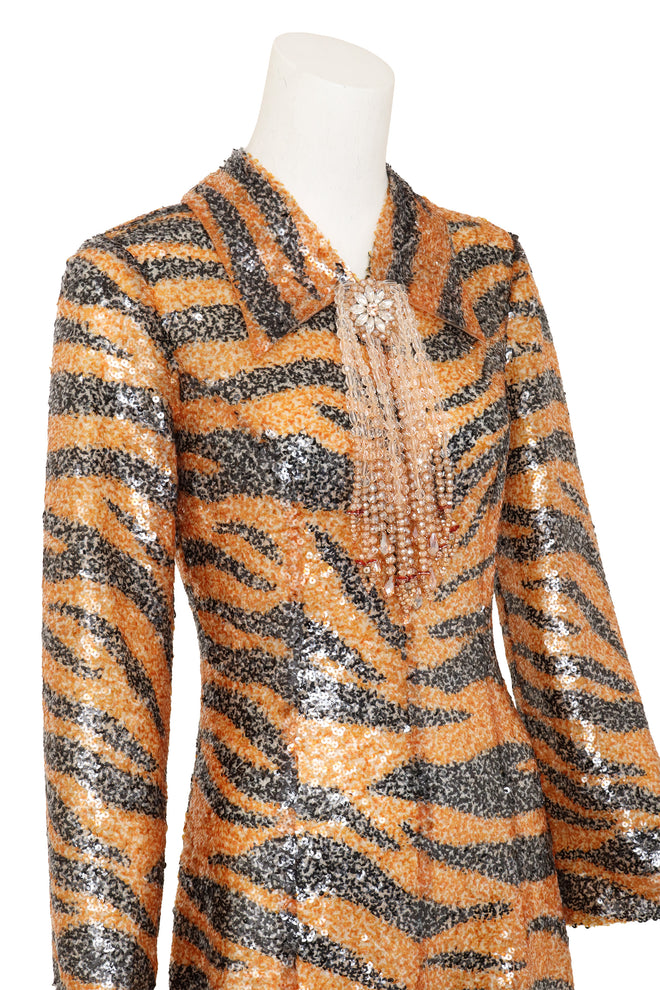 Sequin Tiger Gown bu Gucci on mannequin close @ Recess LA