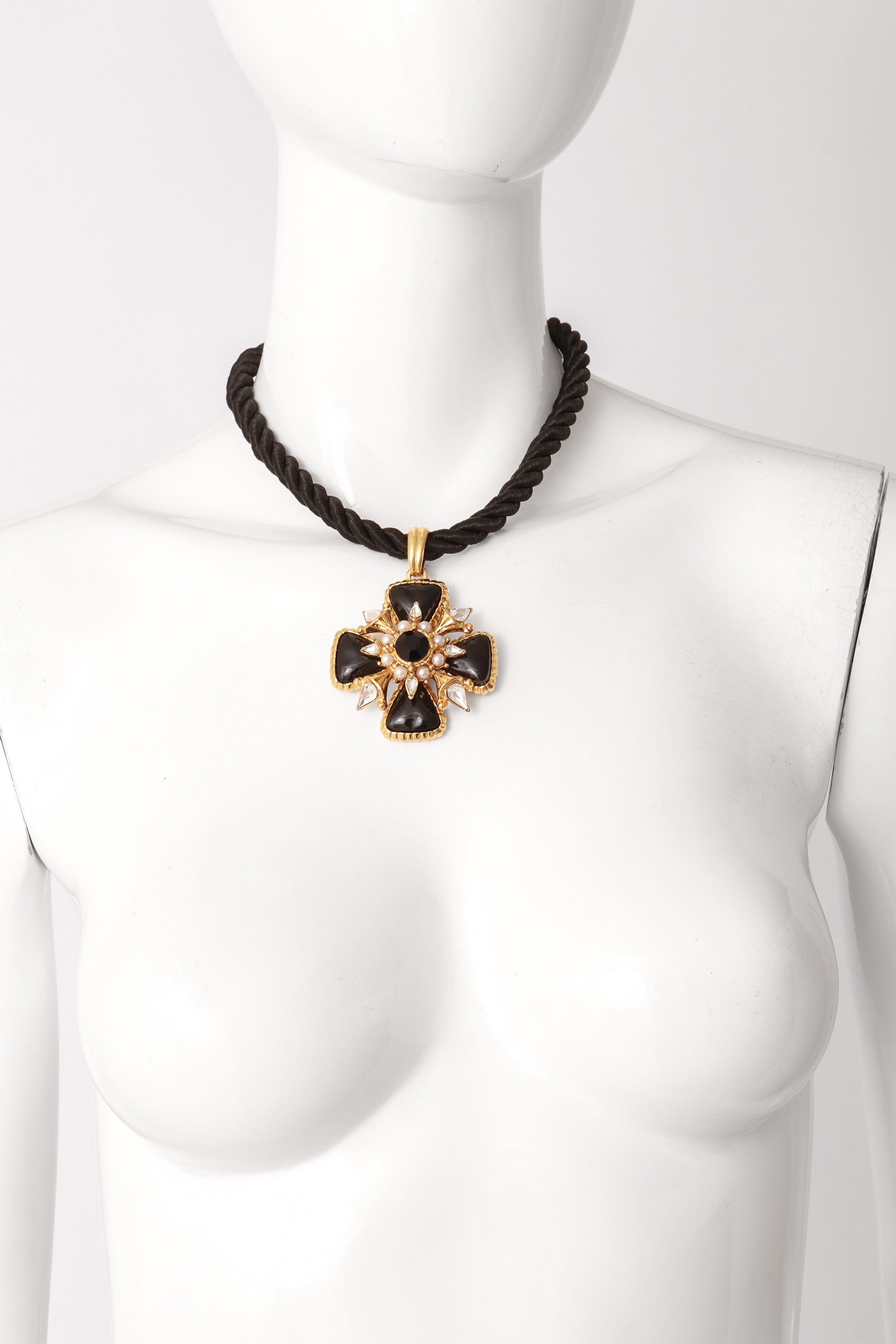 Maltese Cross Necklace on mannequin @ Recess LA