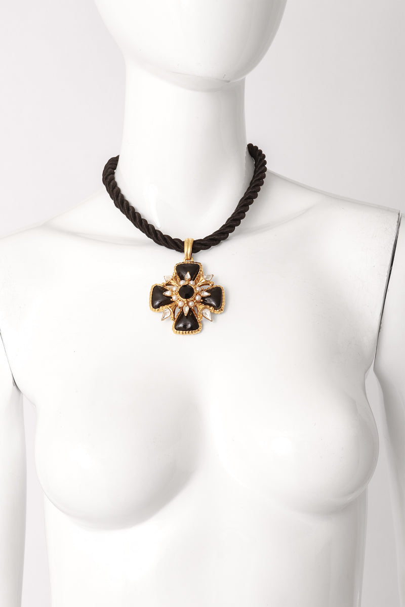 Maltese Cross Necklace on mannequin @ Recess LA