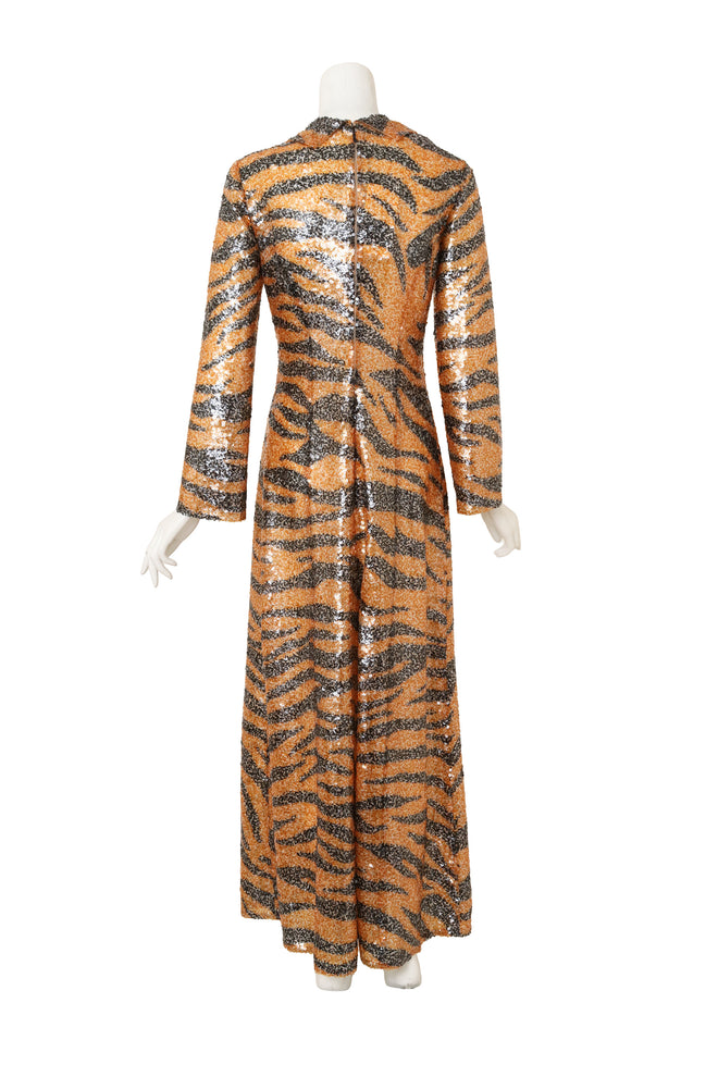 Sequin Tiger Gown bu Gucci on mannequin back @ Recess LA