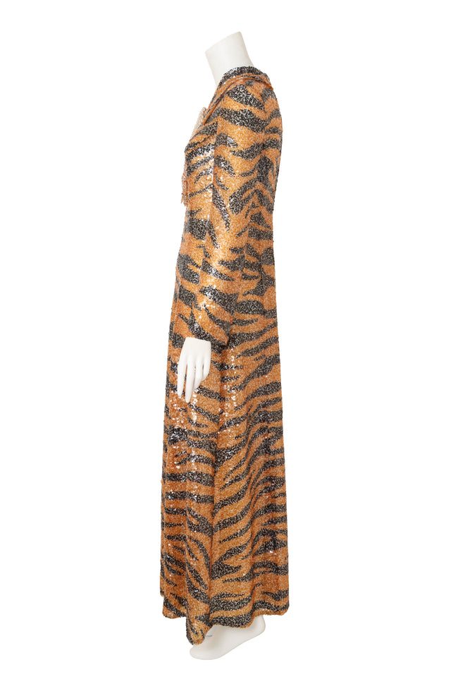 Sequin Tiger Gown bu Gucci on mannequin side @ Recess LA