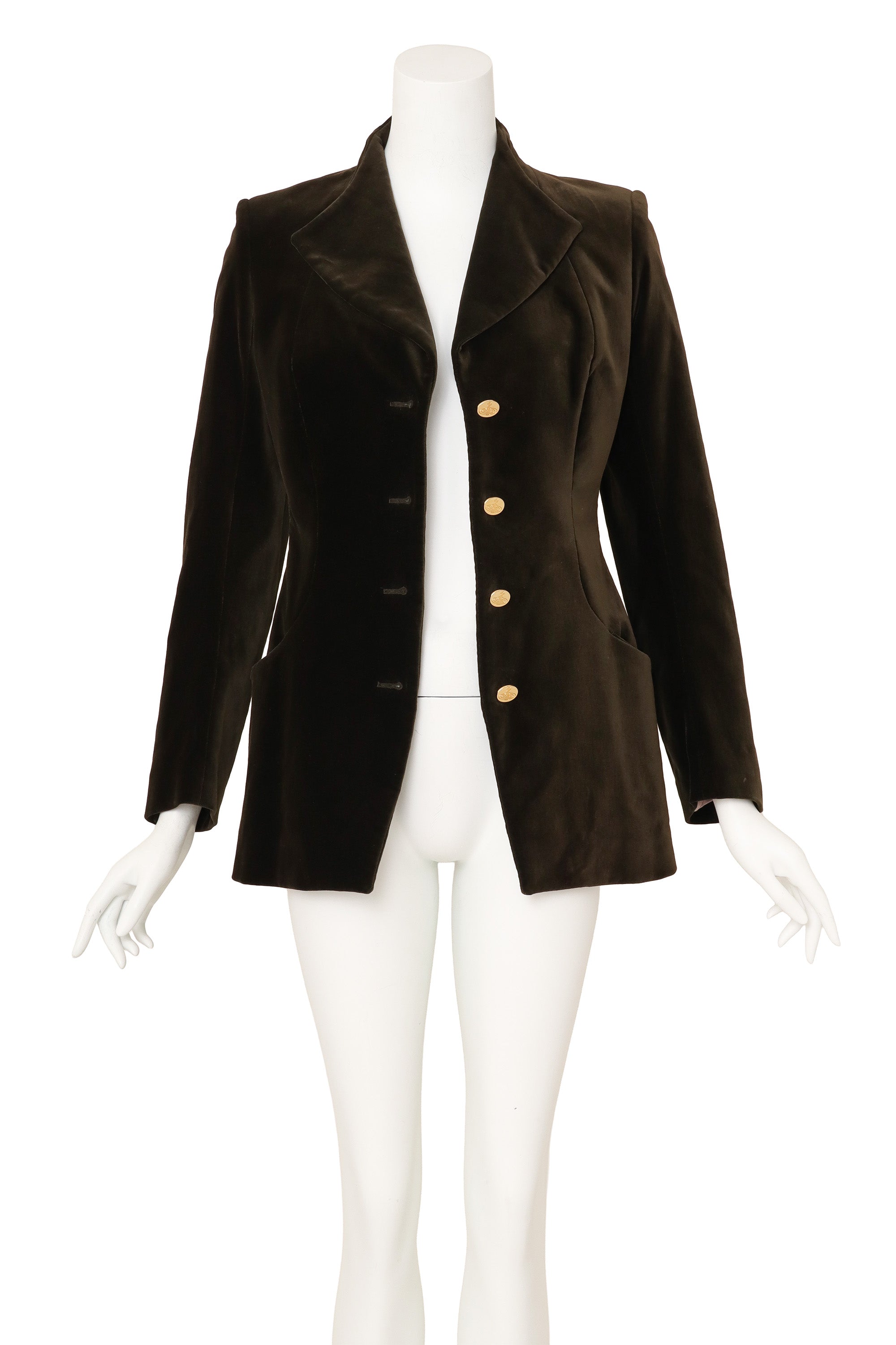 Structured dutch velvet blazer by Vivienne Westwood open @ Recess LA 