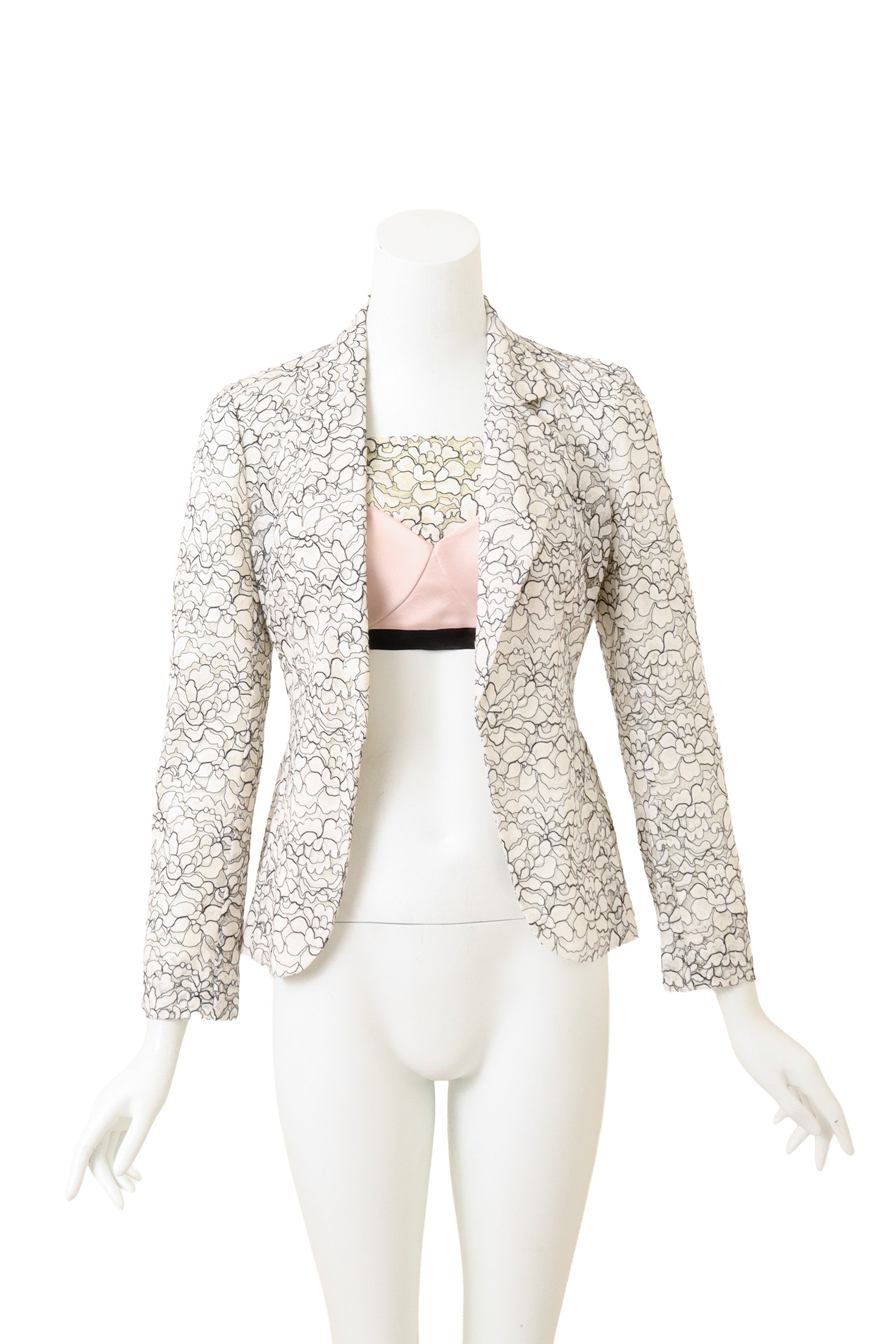 Lace Jacket & Bra Top Set by Christian Dior on mannequin jacket open @ Recess LA
